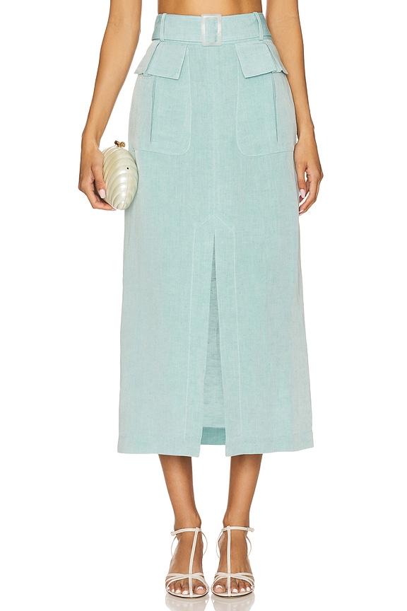 view 2 of 7 JUPE CRAYON in Seafoam Viscose Linen