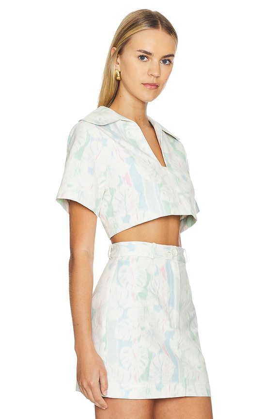 view 2 of 4 Popover Shirt in Tropical Printed Denim