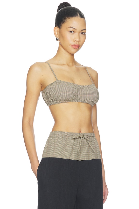 view 2 of 5 TOP BRASSIÈRE BUBBLE in Khaki Plaid
