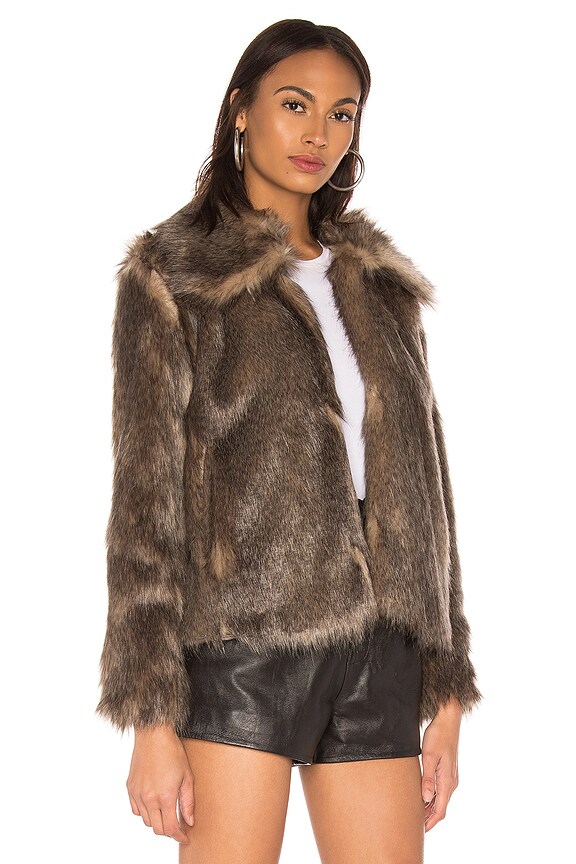 view 2 of 4 The French 75 Faux Fur Jacket in Brown