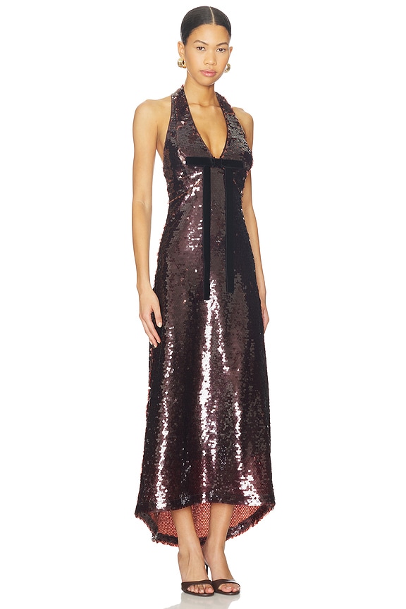 view 2 of 4 Greta Dress in Brown Sequin