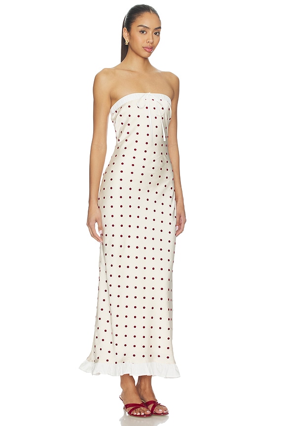 view 2 of 3 Donni Dress in Ivory Red Dots