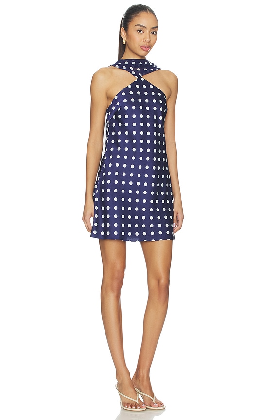 view 2 of 3 Hendrix Dress in Navy & White Dots