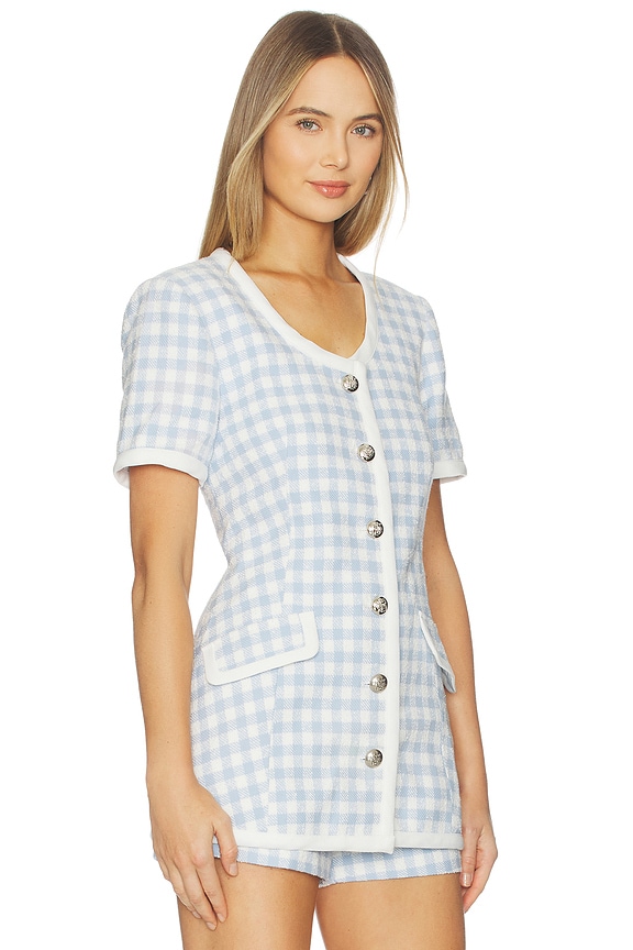 view 2 of 5 Frances Jacket in Light Blue Gingham in Lightt Blue Gingham