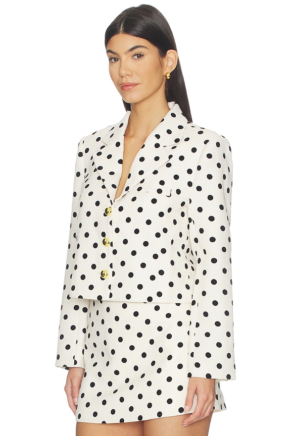 view 2 of 4 BLOUSON MARINE in White Black Dots