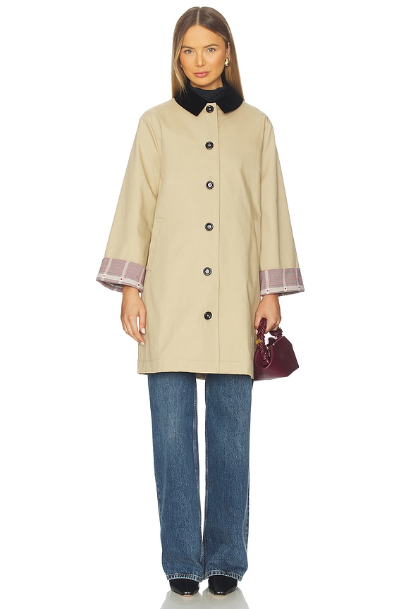 view 2 of 4 ABIGAIL 트렌치 코트 in Tan With Plaid Combo