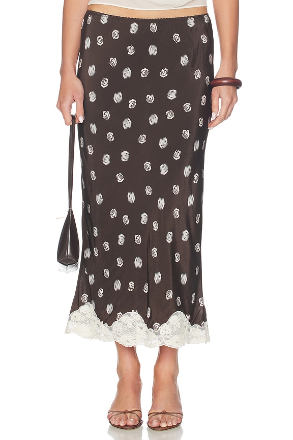 view 1 of 7 JUPE ALEXI  in Brown Rose Print