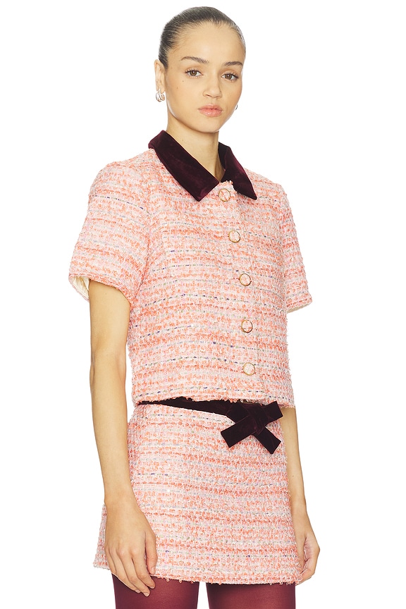 view 2 of 5 Leo Top in Salmon Boucle