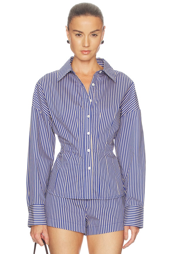 view 1 of 5 Hadley Shirt in Blue Stripe