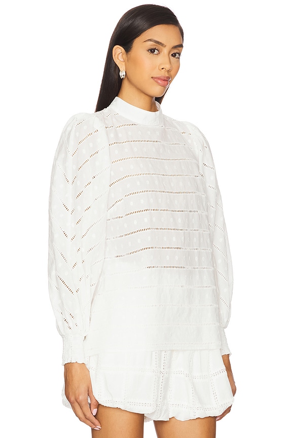 view 2 of 5 TOP MANGA LARGA PALOMA in White