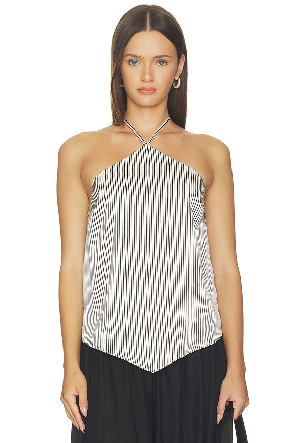 view 2 of 6 Virginia Top in Black White Stripe