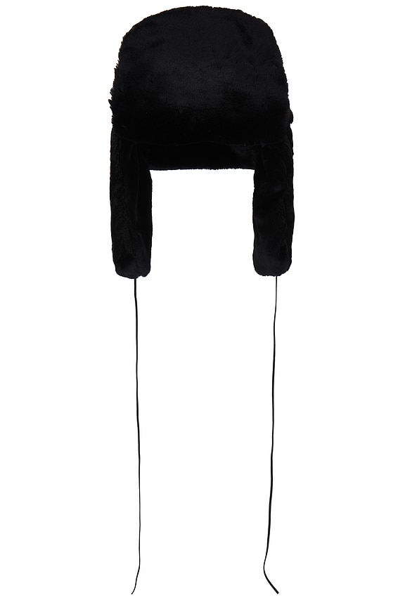 view 2 of 2 Faux Fur Ski Hat in Black
