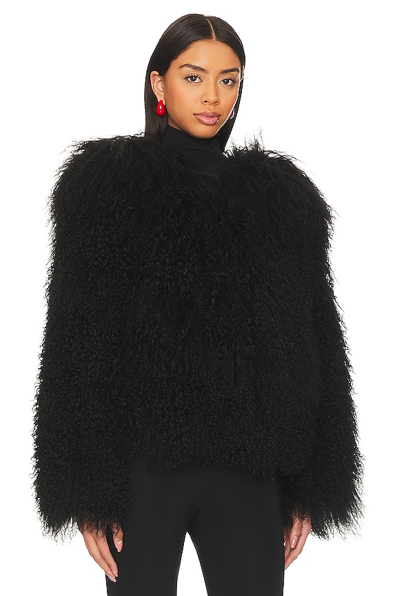 view 2 of 4 MANTEAU MONGOLIAN in Black