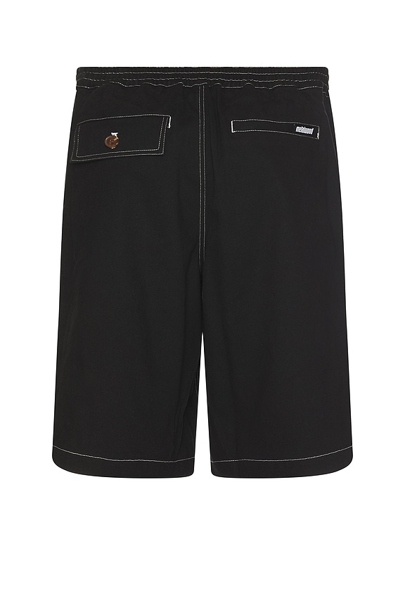 view 2 of 4 Contrast Stitch Elastic Waist Short in Black