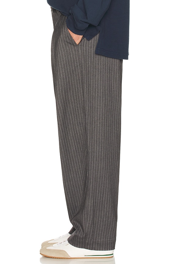view 2 of 6 PANTALON BAGGY ELASTIC WAIST in GREY PINSTRIPE