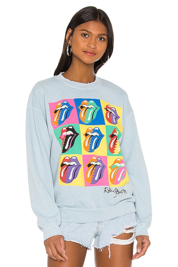 view 2 of 5 Rolling Stones 89 Multi Tongue Sweatshirt in Blue Haze