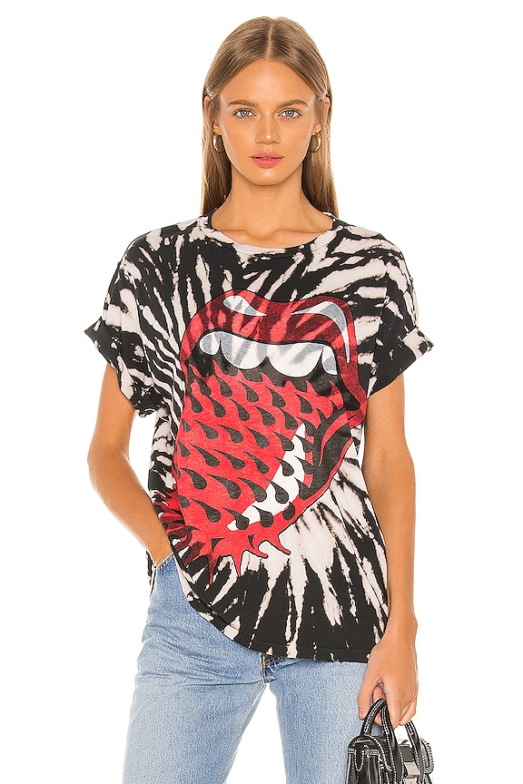 view 1 of 4 The Rolling Stones Voodoo Tee in Black Spiral Tie Dye