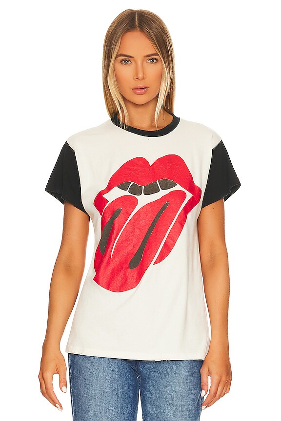 view 2 of 5 ФУТБОЛКА С КОЛОРБЛОК THE ROLLING STONES in White & Black