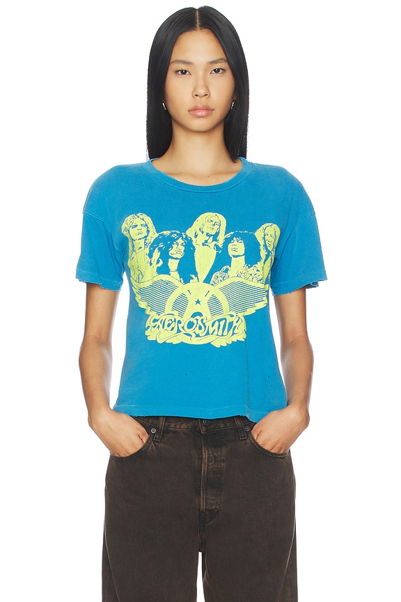 view 2 of 5 Aerosmith Crop Tee in Vintage Blue
