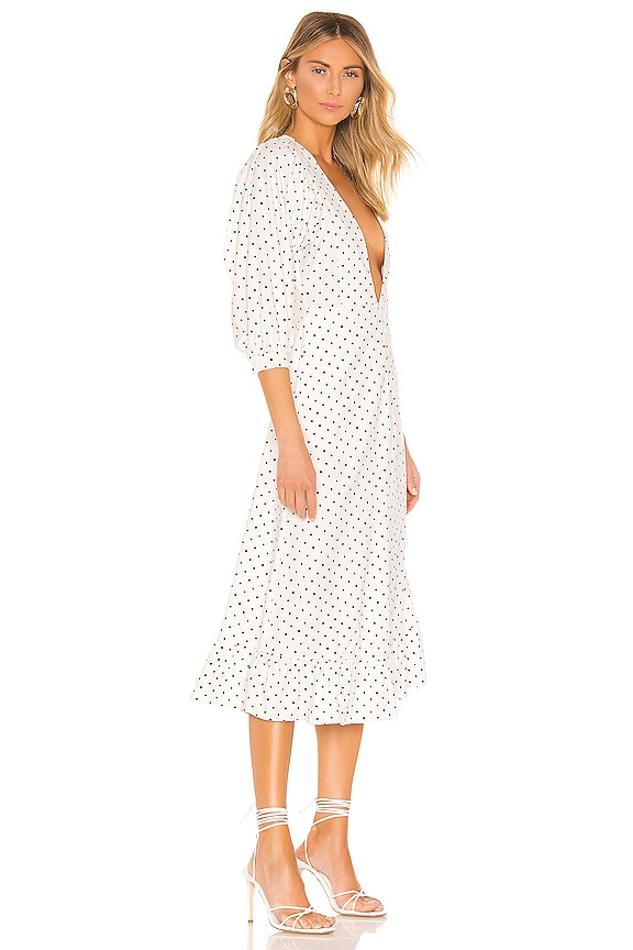 view 2 of 3 x REVOLVE Candice Dress in White & Black Dot