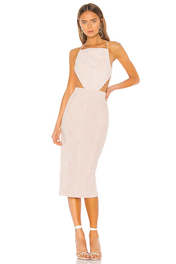 Michael Costello x REVOLVE Celeste Dress in Orange Stripe | REVOLVE