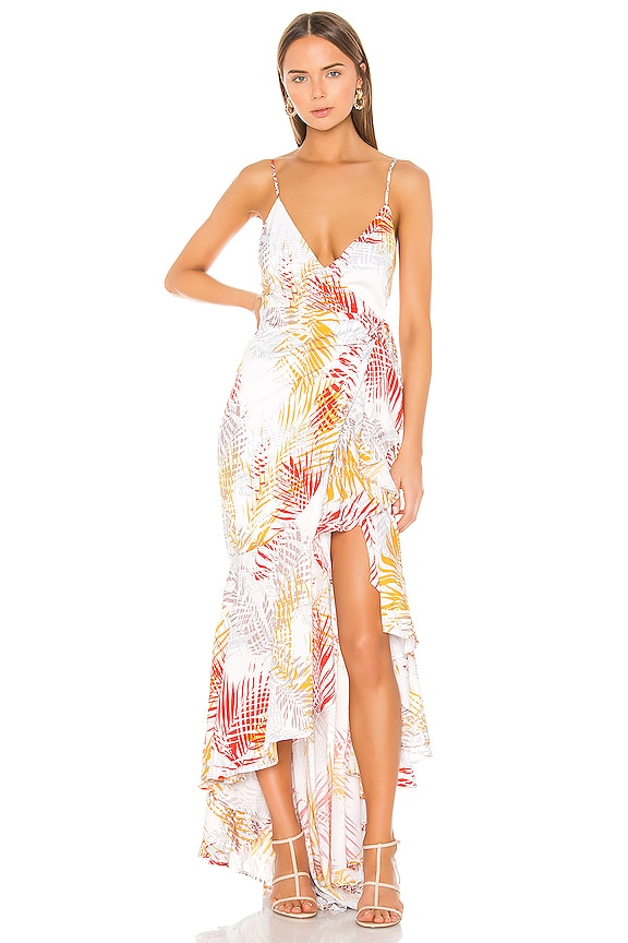 view 1 of 4 ROBE DRAPÉE ATIENNE in Tropical Palm