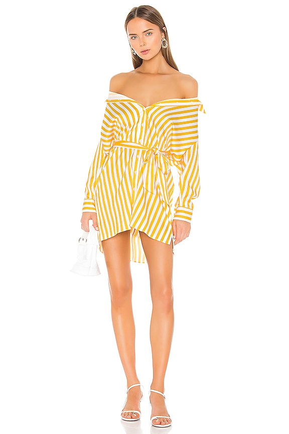 view 1 of 4 ROBE CHEMISE ROBBIE in Yellow Stripe