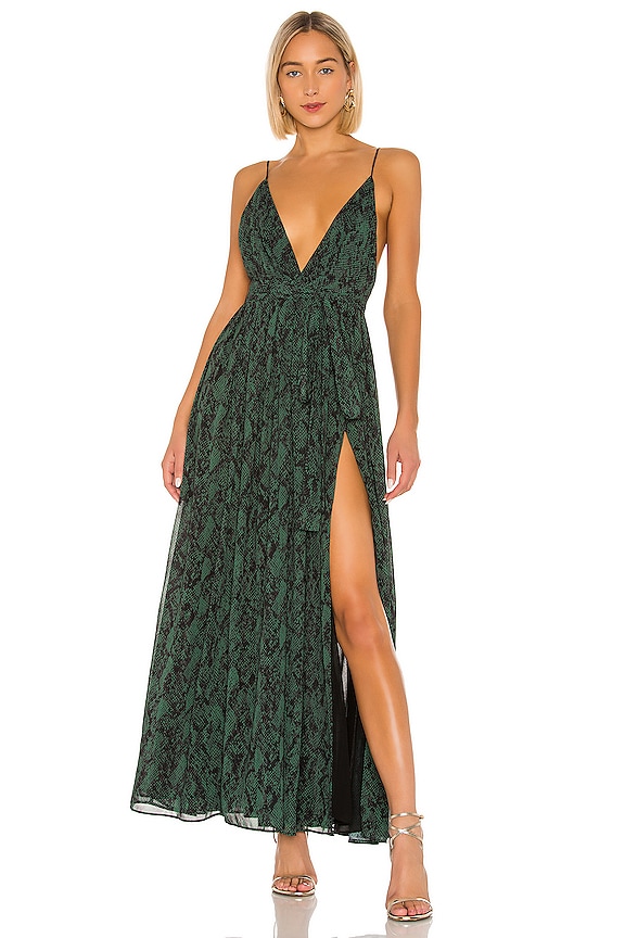 view 1 of 3 ROBE DE SOIRÉE GILLIAN in Green Snake