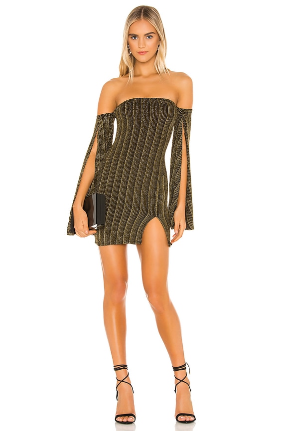 view 1 of 4 ROBE COURTE SANDRINE in Black & Gold