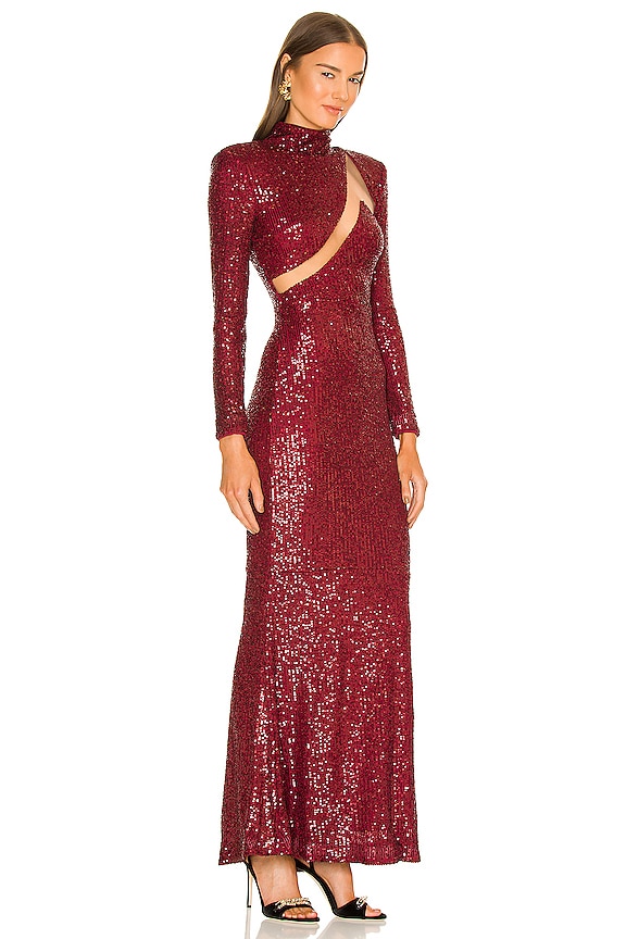 view 2 of 4 VESTIDO LARGO HOUSTON in Burgundy