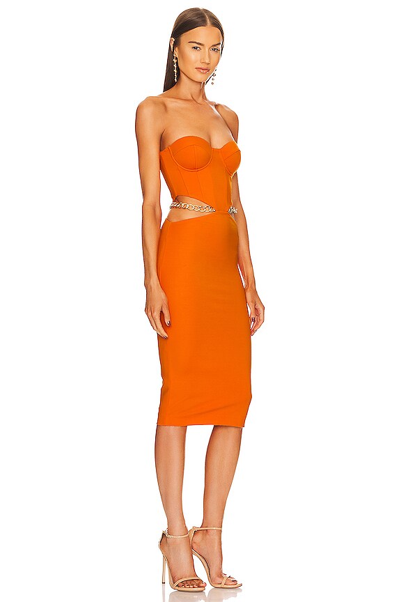 view 2 of 3 ROBE MI-LONGUE MIKI in Orange