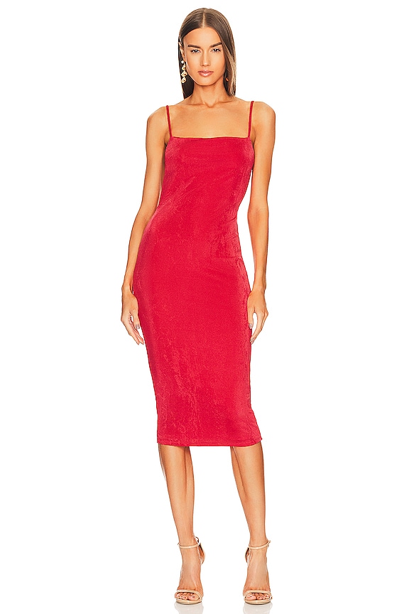 view 2 of 3 VESTIDO MIDI TALIA in Hibiscus Red
