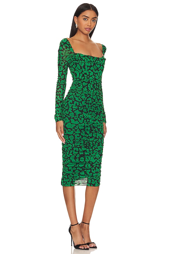 view 2 of 3 x REVOLVE Nobu Midi Dress in Green Black Leopard