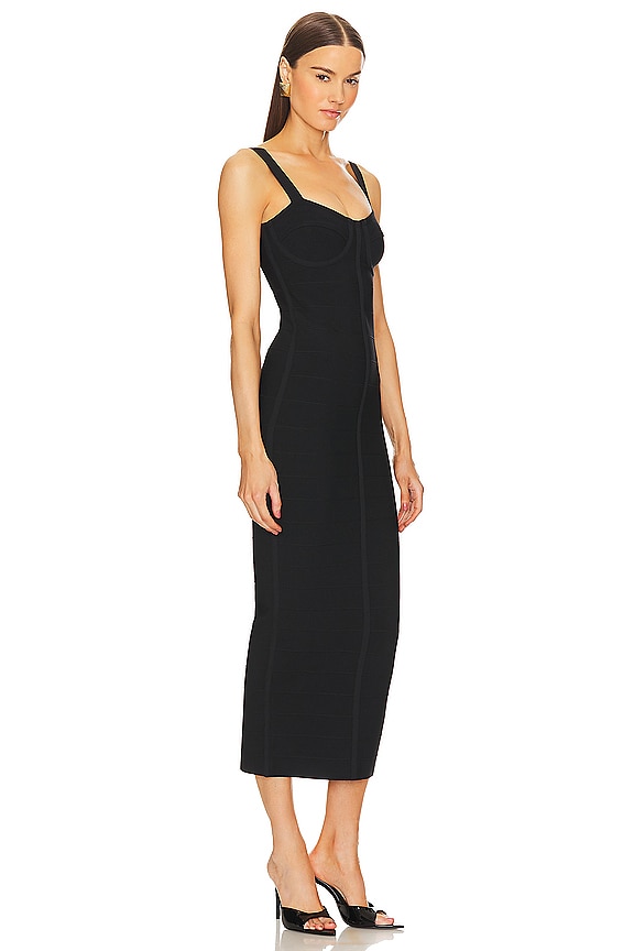 view 2 of 3 x REVOLVE Amyra Bandage Midi Dress in Black