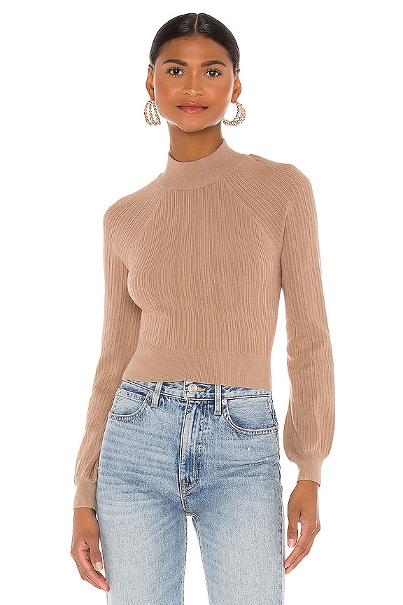 view 2 of 5 x REVOLVE Cropped Open Back Mock Neck in Taupe