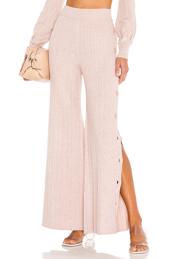 Michael Costello x REVOLVE Kalina Side Button Pant in Oatmeal | REVOLVE