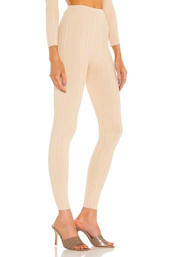 view 2 of 4 Knit Ribbed Leggings in Light Toffee