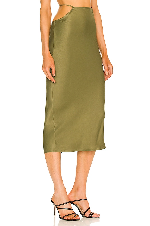 view 2 of 4 KYRA ミディ丈スカート in Olive Green