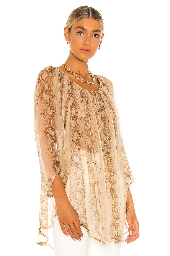 view 2 of 4 Python Blouse in Beige Combo