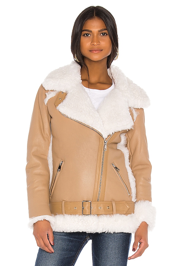 view 2 of 5 BLOUSON EN FOURRURE in Ivoire & Beige