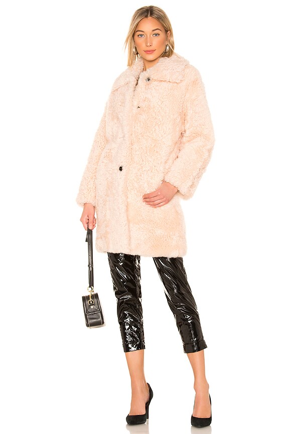 view 2 of 4 MANTEAU LAMB FUR in Rose Pale