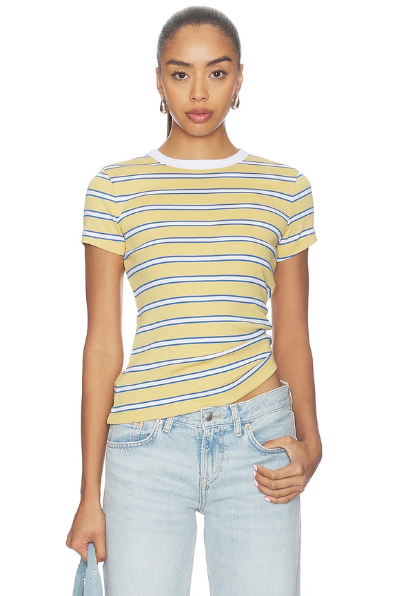 view 1 of 4 T-SHIRT STRIPE in Retro Yellow Stripe