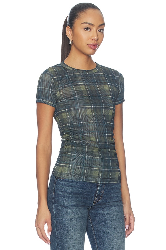 view 2 of 5 Ruched Cap Sleeve Tee in Olive