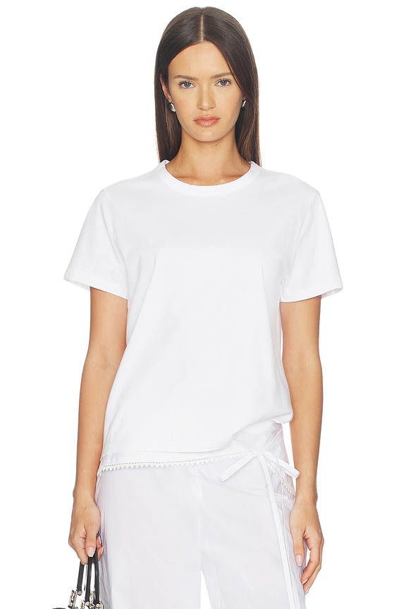 view 1 of 4 Perfect Crewneck Tee Shirt in Eyelet White