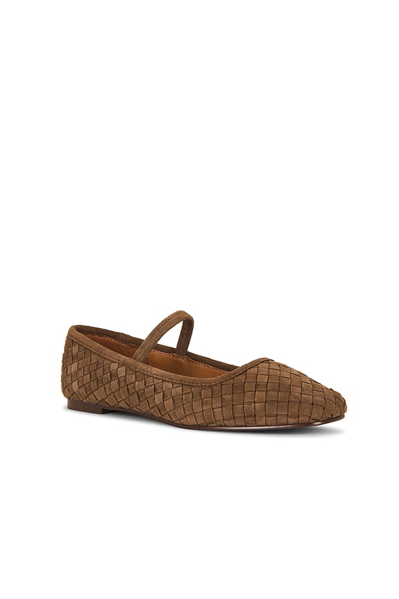 view 2 of 5 Greta Woven Mary Jane in Light Umber Suede