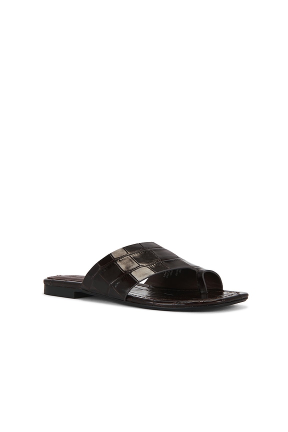 view 2 of 5 Ashton Toe Loop Slide in Coffee Bean Croc