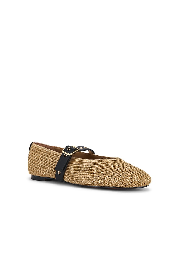 view 2 of 5 Raffia Remy Mary Jane Flat in Natural Multi