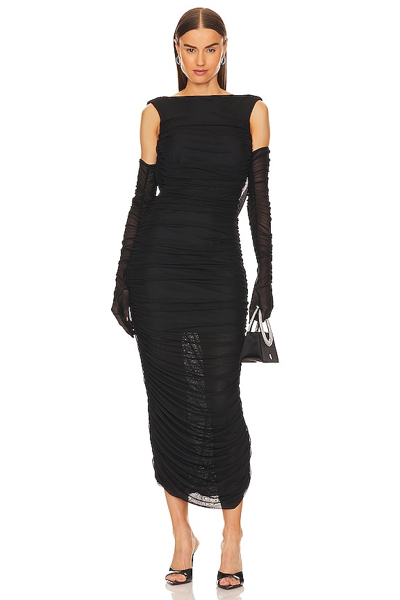 view 2 of 4 ROBE MAXI AVEC GANTS WYNTER in Black