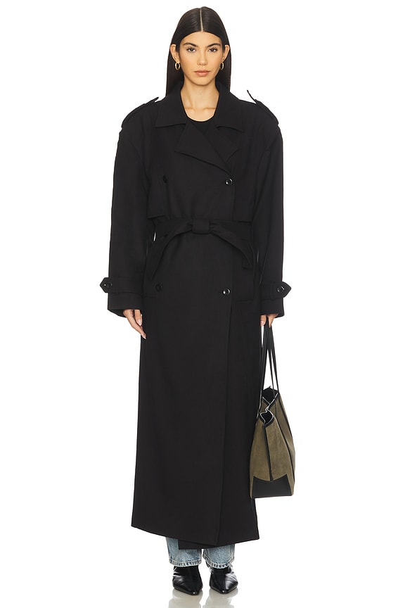 view 2 of 4 Brooklyn Long Trench Coat in Black