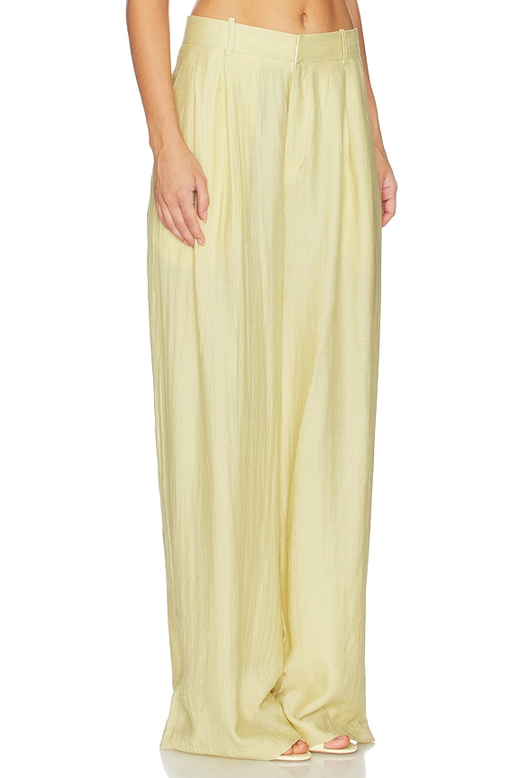 view 2 of 6 Hedi Mid Waist Tailored Linen Pant in Yellow
